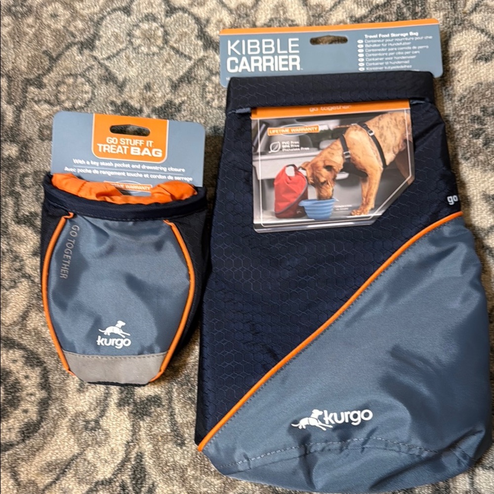 Kurgo Blue and Orange Pet Travel Set